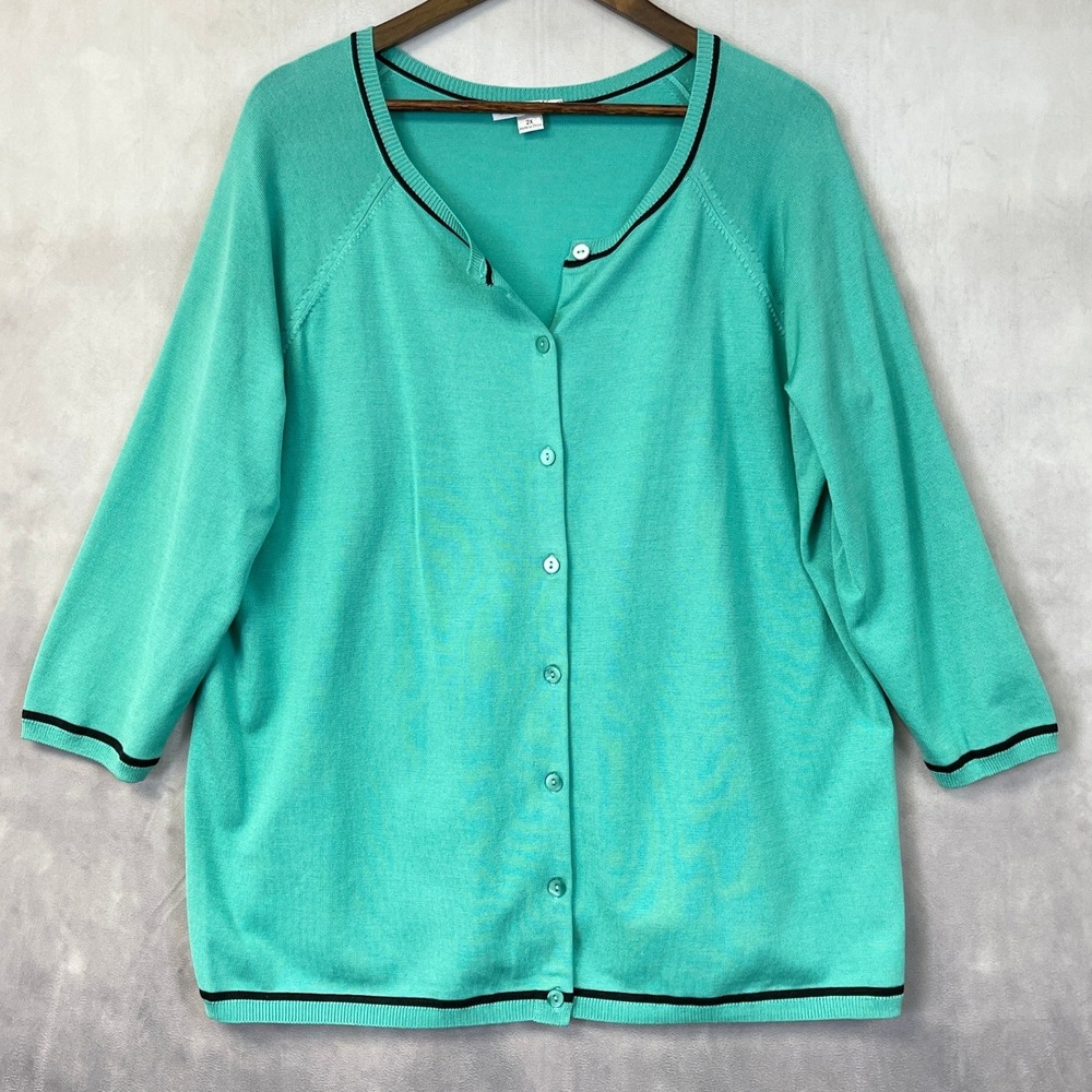 Pendleton Plus Cardigan Twin Set Size 2X Silk Blend Polka Dot Preppy Old Money - Picture 7 of 14